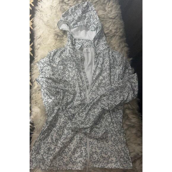 🌸 G/FORE Women's Outline Floral Cozy Jersey Full Zip Mid Layer Golf Jacket (XL) - Picture 10 of 11